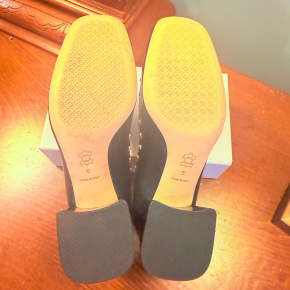 Tory Burch Perfect Black/Dulce De Leche Leather Studded Loafer Heel Size 5 $350 - Picture 13 of 14